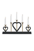 MELISSA Candlestick 5L Black/Antique Brass