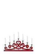 NIGHTFALL Candlestick 7L Red/Satin Nickel