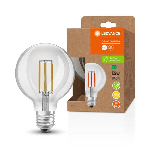 OSRAM ULTRA ECONOMY LED Globe 95, kirkas, energialuokka A, pakkaus
