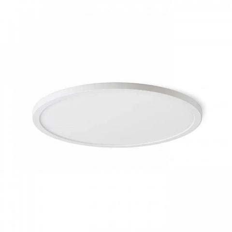 Valkoinen pyöreä upotettava LED-valaisin – Moderni ja ohut valkoinen upotettava LED-kattovalaisin, sopii minimalistiseen sisustukseen.