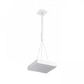 Valkoinen LARISA SQ 30 LED-riippuvalaisin, minimalistinen muotoilu ja moderni tyyli.