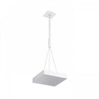 Valkoinen LARISA SQ 30 LED-riippuvalaisin, minimalistinen muotoilu ja moderni tyyli.