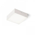 Valkoinen LARISA SQ 17 LED-kattovalaisin minimalistisella kehyksellä.
