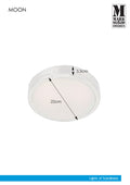 Markslöjd MOON – LED-kattovalaisin, alumiini/valkoinen, 22-malli, IP44 – valmistajan mittapiirros