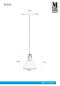 Markslöjd EAGLE – riippuvalaisin, musta, 22 cm – valmistajan mittapiirros