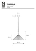 Markslöjd PLISADO – riippuvalaisin, harmaa, 50 cm – valmistajan mittapiirros