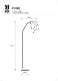 Markslöjd FUNIL – LED-lattiavalaisin, beige – valmistajan mittapiirros