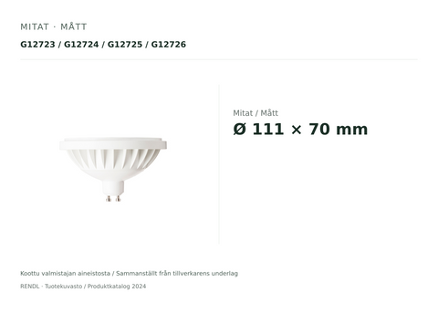 Rendl LED ES111 GU10 12 W 45° vit/grå 3000 K/4000 K (G12723)