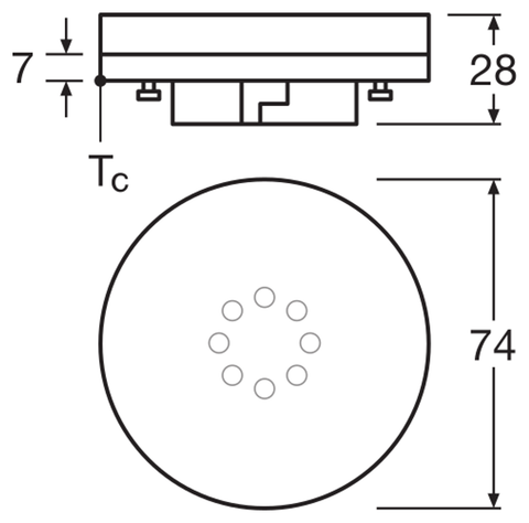 OSRAM PARATHOM GX53 LED-lampa – måttskiss (G13032)