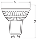 OSRAM PARATHOM GU10 ADV GLOWDIM LED-reflektorlampa – måttskiss (G13185)