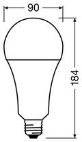 OSRAM PARATHOM Classic A E27 LED-lampa – måttskiss (G13832)