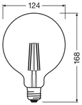 Rendl PARATHOM SMART GLOBE WIFI KLAR LED-lampa – måttskiss (G13943)