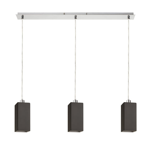 LIZ III 80 riippuvalaisin musta lasi/matta nikkeli 230V LED E27 3x15W – valmistajan tuotekuva (R14029)