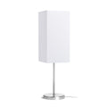 NYC/TEMPO 15/30 pöytävalaisin Polycotton valkoinen/nikkeli 230V LED E27 15W – valmistajan tuotekuva (R14064)