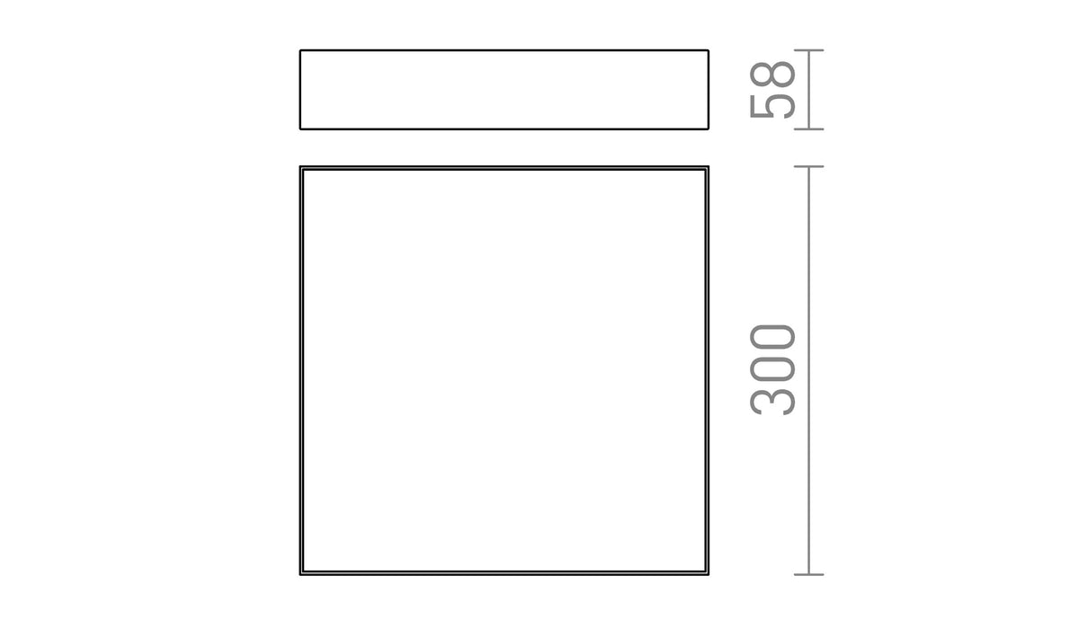 Rendl LARISA SQ 30 dimbar LED-taklampa – måttskiss