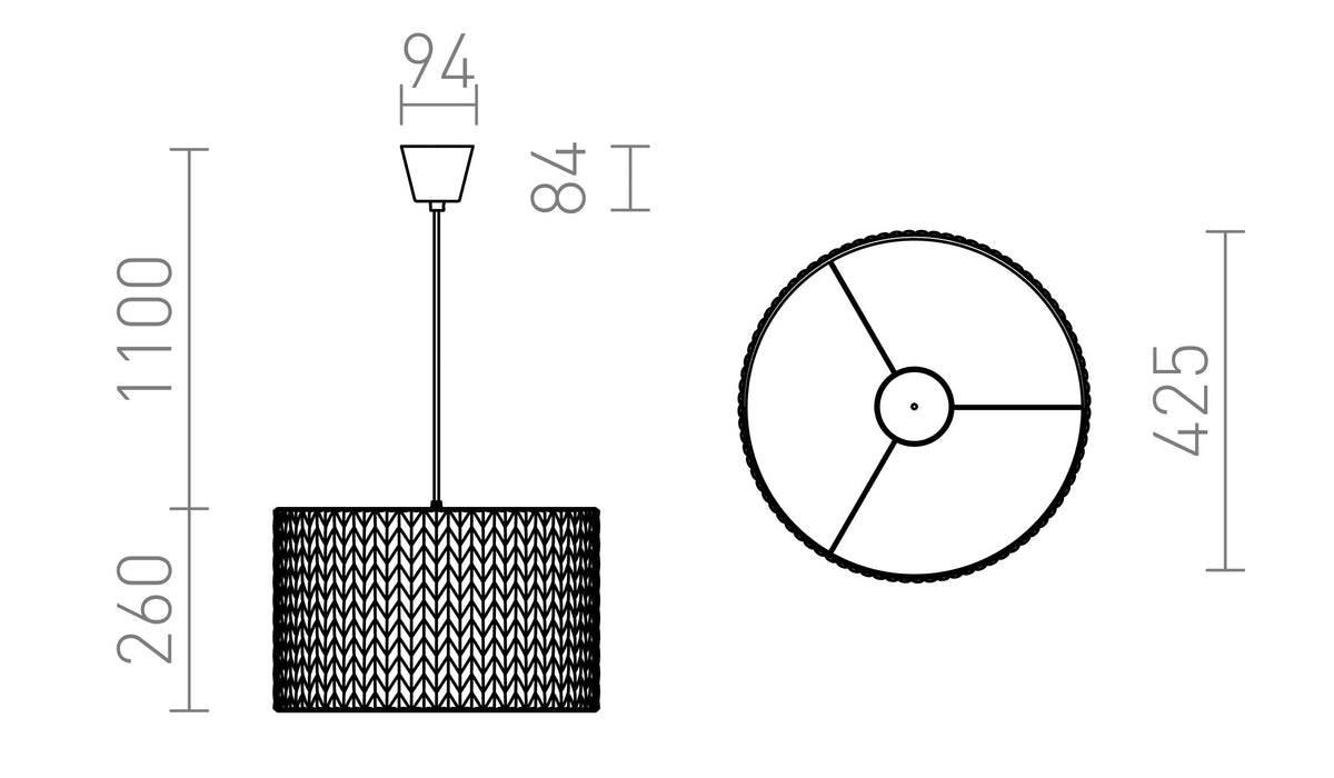 Rendl AINO pendellampa – måttskiss