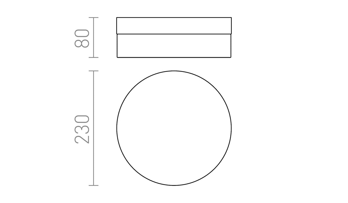 Rendl AWE 23 IP44 LED-taklampa – måttskiss