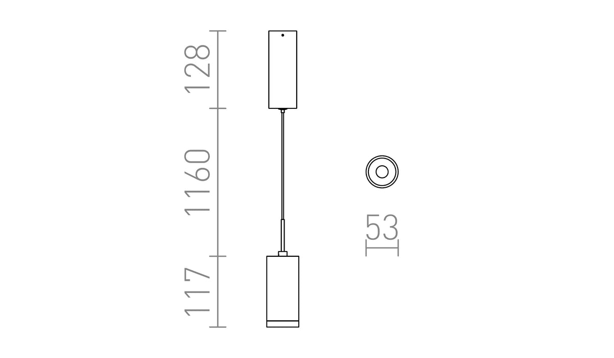 Rendl BOGARD LED-pendellampa – måttskiss
