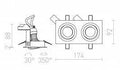 PASADENA GU10 SQ II upotettava kallistettava valaisin, GU10 LED 7W - Nordic Lumen