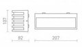 CLAIRE 21 Seinävalaisin – Mitat: 207 mm x 82 mm x 107 mmt
