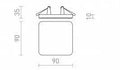BJORK SQ 9 Upotettu LED-valaisin - tuotteen mitat ja upotussyvyys 4 cm