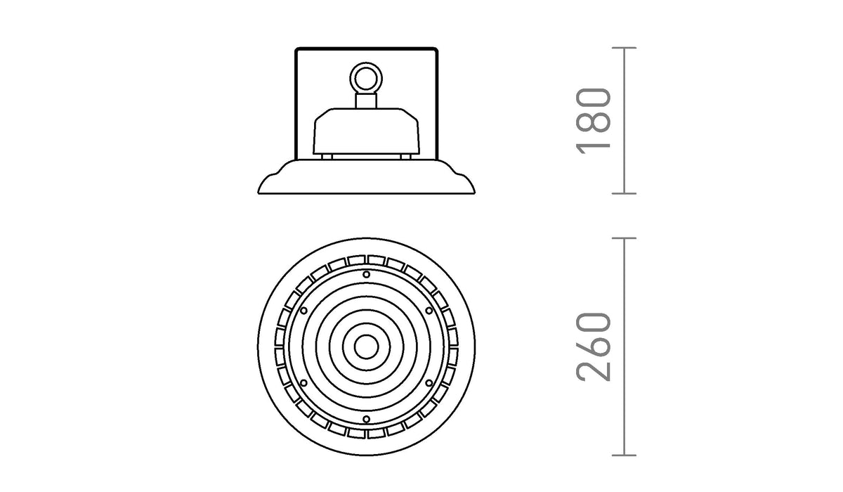Rendl MEGALOS PRO 26 LED-pendellampa – måttskiss